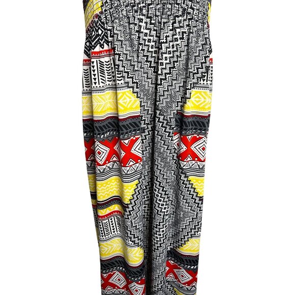 Magic beaded tube top maxi XL dress stretch geo print Y2K 70’s - Picture 4 of 10